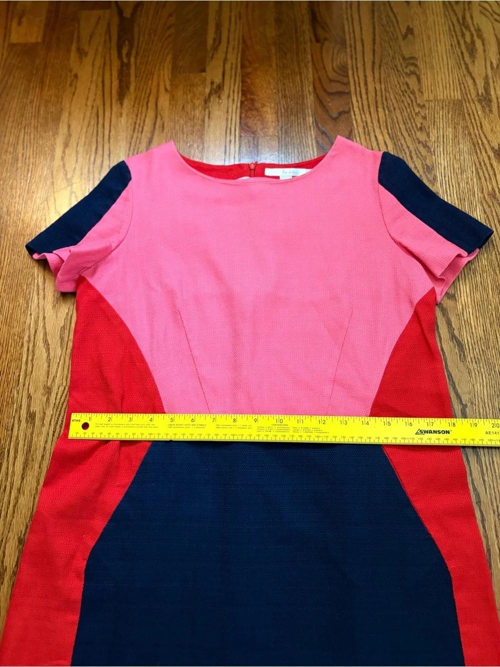 Boden Pippa Colorblock Shift Dress Pink Red Navy Pockets US 10L